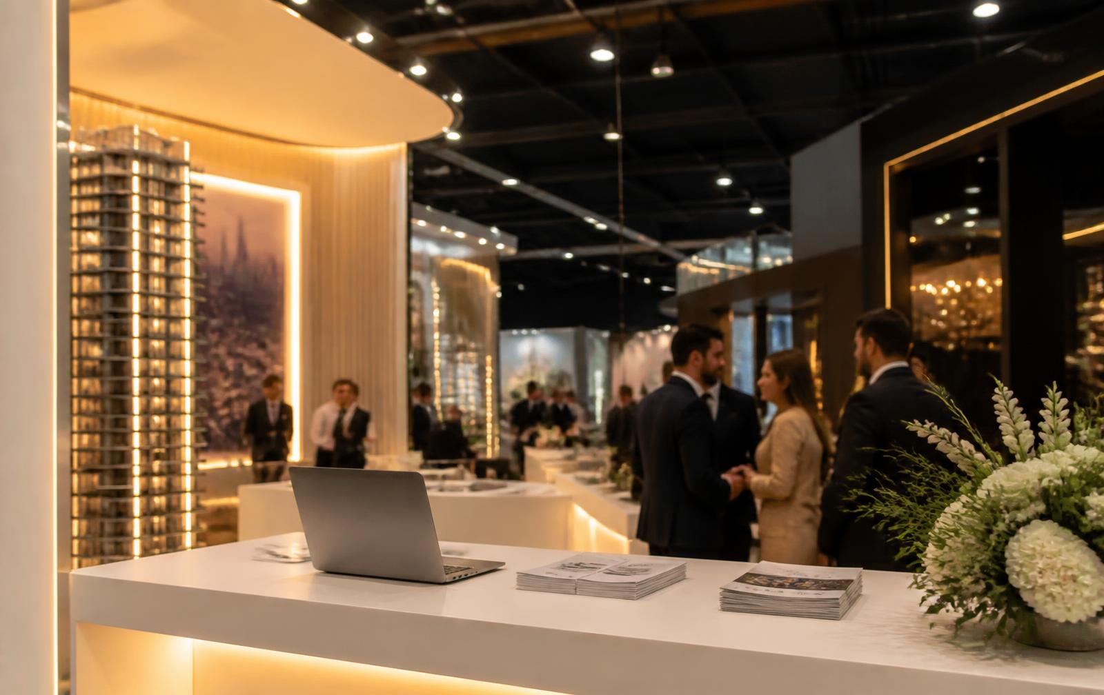 Módulo de atención LAFHER en exposición inmobiliaria